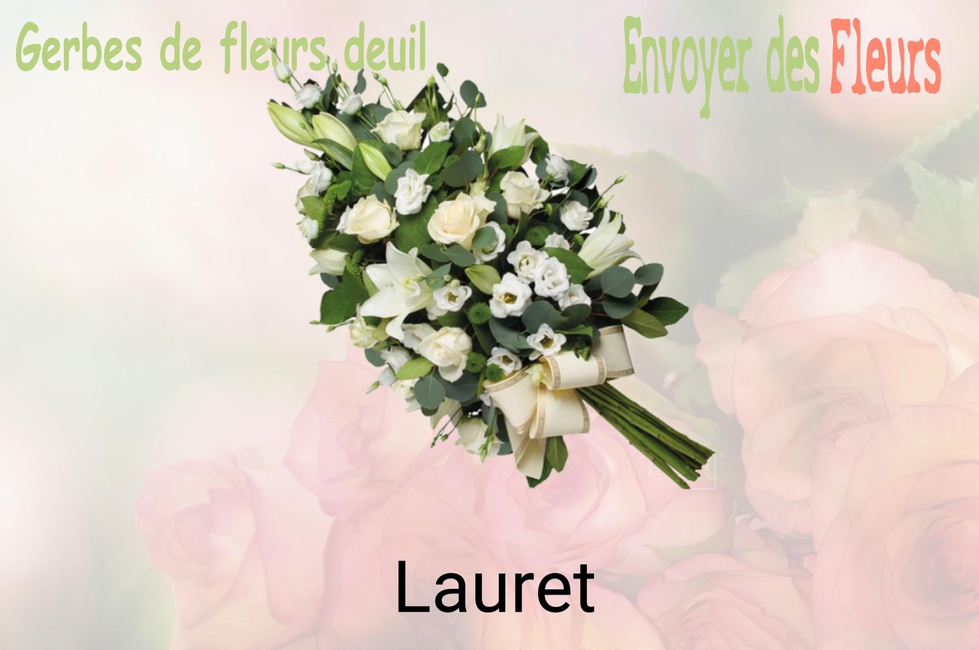 Gerbe de fleurs de deuil livrée à Lauret